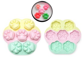 Molde silicona 7 huellitas mascotas